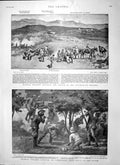 Original Old Antique Print 1900 General Buller Helpmakaar War Thorneycroft Army