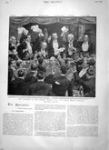 Original Old Antique Print 1900 Banquet Sir George White Ulster Hall Belfast