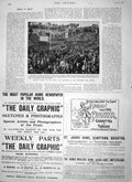 Original Old Antique Print 1900 Tasmanian Siers Departure Hobart Town Hall 20th