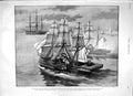 Original Old Antique Print 1900 Model Warship Race Mediterranean London Railway