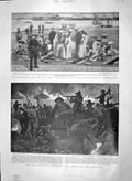 Original Old Antique Print 1900 Mafeking War Baralongs Navy Ships Portsmouth