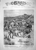 Original Old Antique Print 1900 Buck Reef Farm River Maritsani Africa War Army