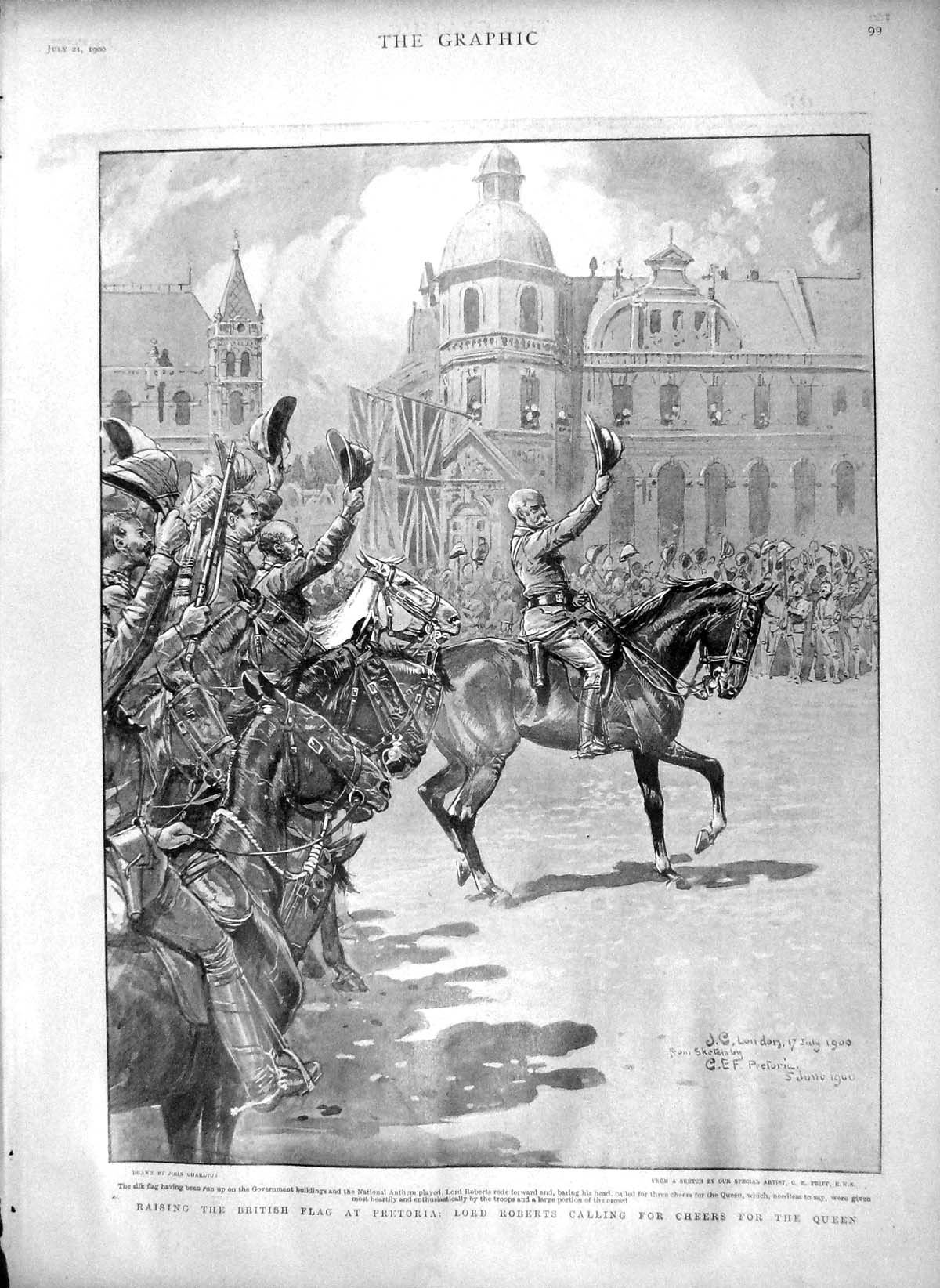 Old Antique Print 1900 Pretoria Lord Roberts Africa Asia Guzerat Kaffir 20th