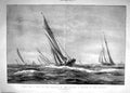 Original Old Antique Print 1900 Yachting English Channel Sailing Sport 20th