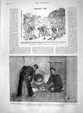 Original Old Antique Print 1900 Siers Jack Pet Rabbits Navy Ship Chines 20th