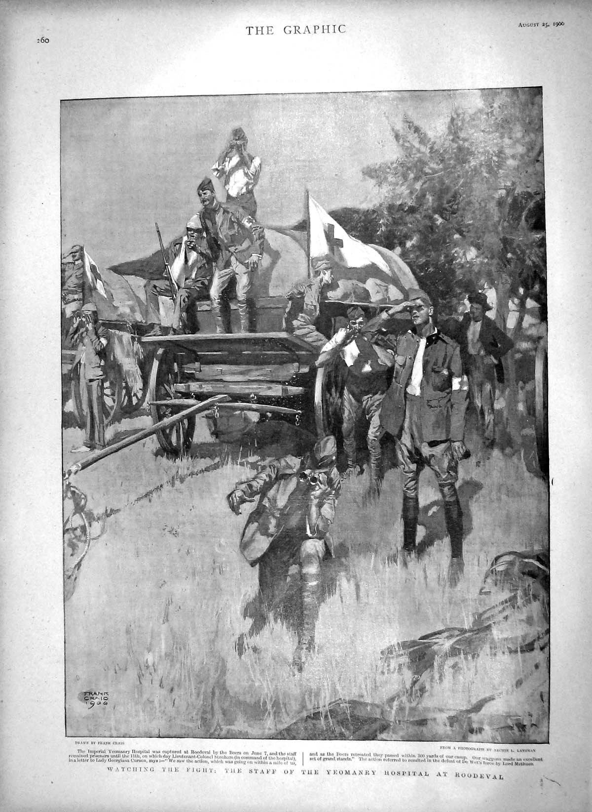 Original Old Antique Print 1900 Imperial Yeomanry Hospital Roddeval Boers War