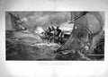 Original Old Antique Print 1900 Sailing Boats Smugglers Firing Weapons H 20th