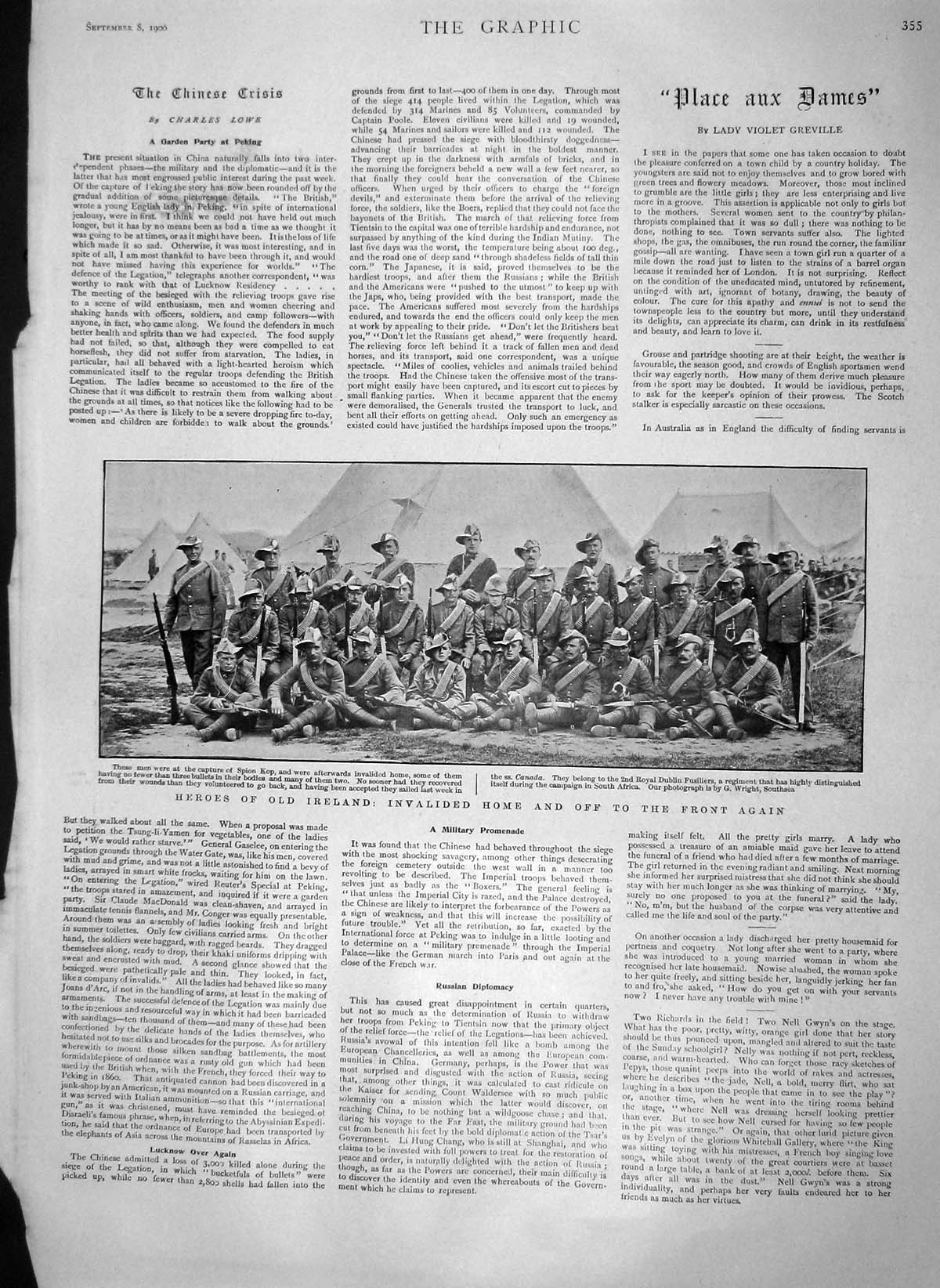 Original Old Antique Print 1900 Ireland Spion Kop Royal Dublin Fusilliers Siers