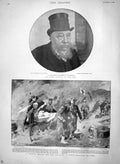 Old Antique Print 1900 Paul Kruger Transvaal Oom Paul War Field Hospital 20th