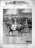 Original Old Antique Print 1900 German Empress Stettin Kaiser Pomeranian Army