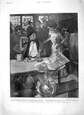 Original Old Antique Print 1900 Lady Mayoress Canvassing Votes Newton Causton