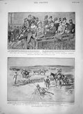 Old Antique Print 1900 South Africa Dead Troop Horse War Graphic Office 20th