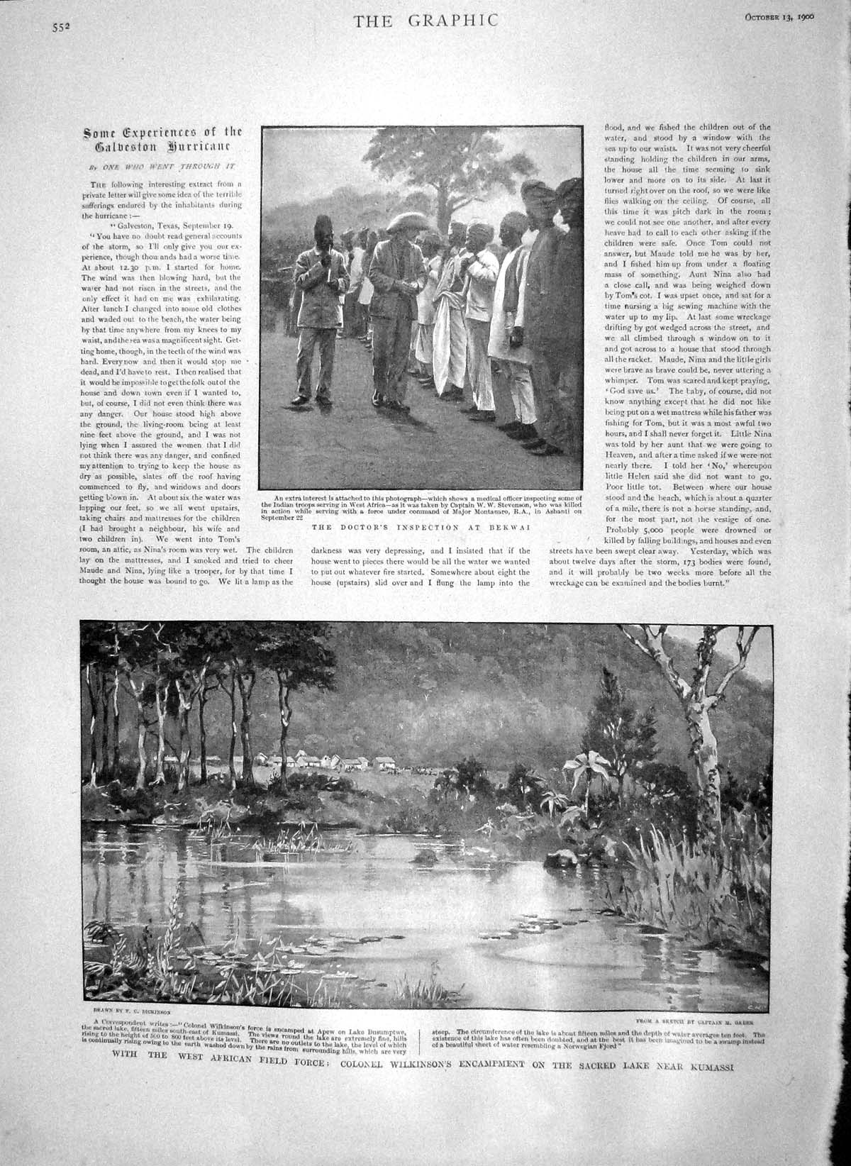 Old Antique Print 1900 Africa Field Force Wilkinson Apew Kumassi Bekwai 20th