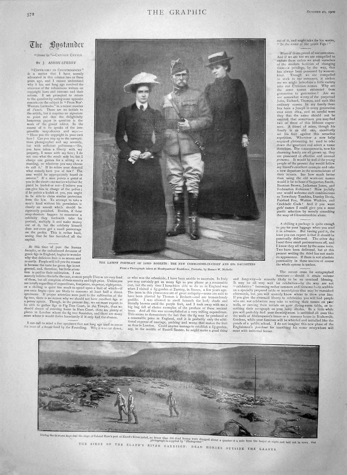 Old Antique Print 1900 Lord Roberts Daughters Siege Eland River Hore War 20th