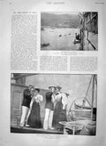 Old Antique Print 1900 Photo Mail Ship Africa Portuguese Divers Madeira 20th