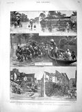 Original Old Antique Print 1900 Calcutta Floods Prince Sweden Norway Princess