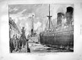 Original Old Antique Print 1900 Aurania Ship Southampton C.I.V. Guildha 20th