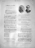 Original Old Antique Print 1900 Words Music Welcome C.I.V. Dean Hole Cummings