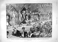 Original Old Antique Print 1900 Prince Wales H.A.C. Banquet Men Smoking C.I.V.