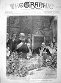 Original Old Antique Print 1900 Lord Mayor Banquet Guildhall Salisbury London