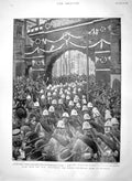 Original Old Antique Print 1900 War Scene Halifax Royal Canadian Siers England