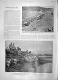 Original Old Antique Print 1900 General French Barberton Russian Army India War