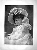 Original Old Antique Print 1900 Portrait Beautiful Young Child Study Evans 20th