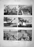 Original Old Antique Print 1900 Battle War Ship Jupiter Barbers Guns Navy 20th