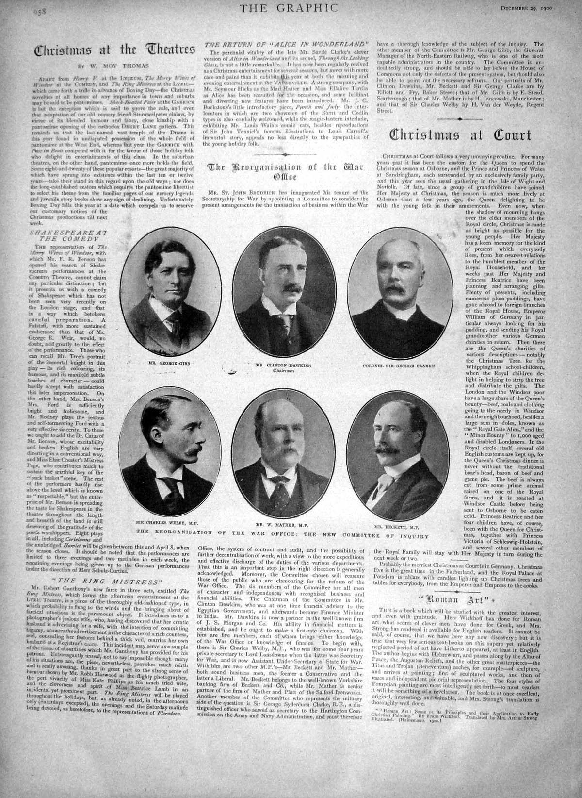 Old Antique Print 1900 War Men Gibb Dawkins Clarke Welby Mather Beckett 20th