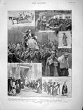 Original Old Antique Print 1901 Holy Year Rome Pilgrims St. Peters Pope Friar