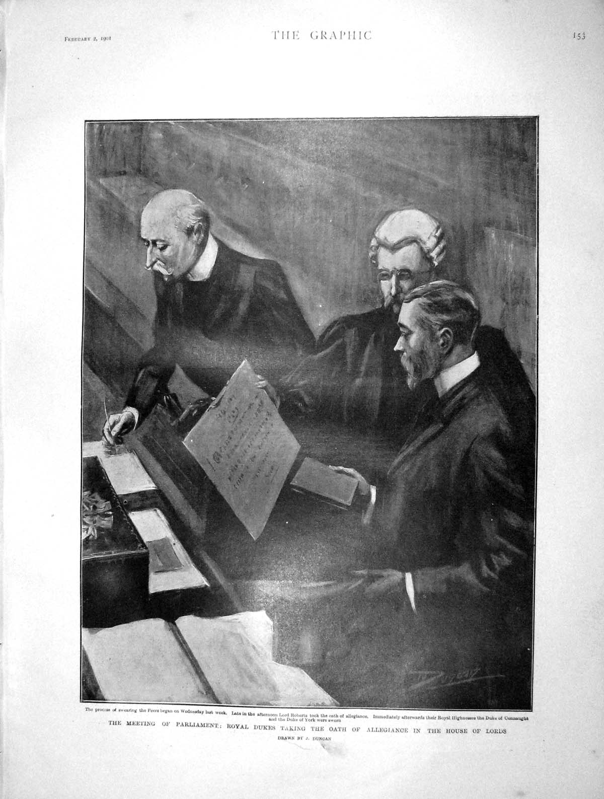 Original Old Antique Print 1901 Parliament Royal Roberts King Edinburgh Palace