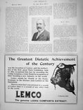 Original Old Antique Print 1901 Ex-King Milan Servia Portrait Lemco Liebig 20th