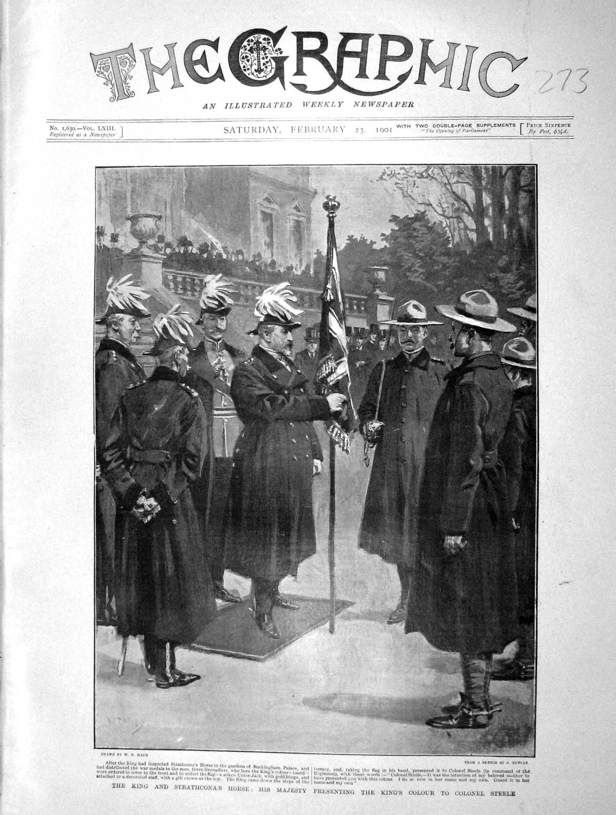 Old Antique Print 1901 King England Strathcona Colonel Steel Buckingham 20th