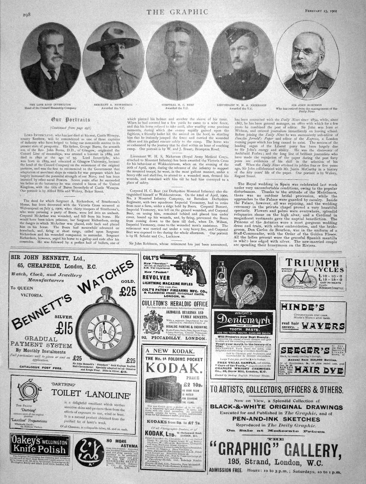 Old Antique Print 1901 Lord Inverclyde Richardson Beet Nickerson Robinson 20th
