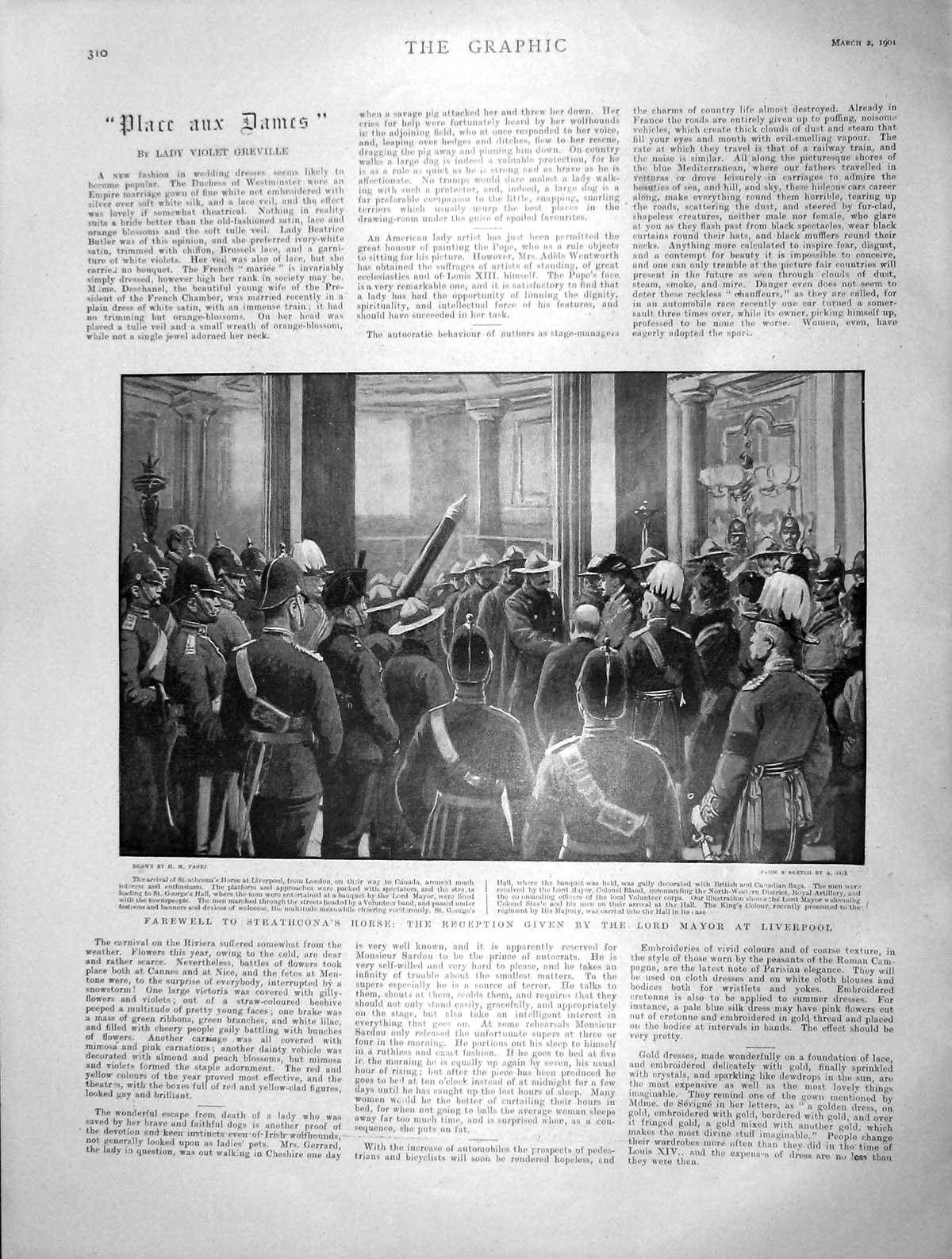 Old Antique Print 1901 Strathcona Horse Mayor Liverpool Peking War Army 20th