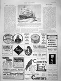 Old Antique Print 1901 Liner Mail Ship City Rio De Janeiro Carters Liver 20th