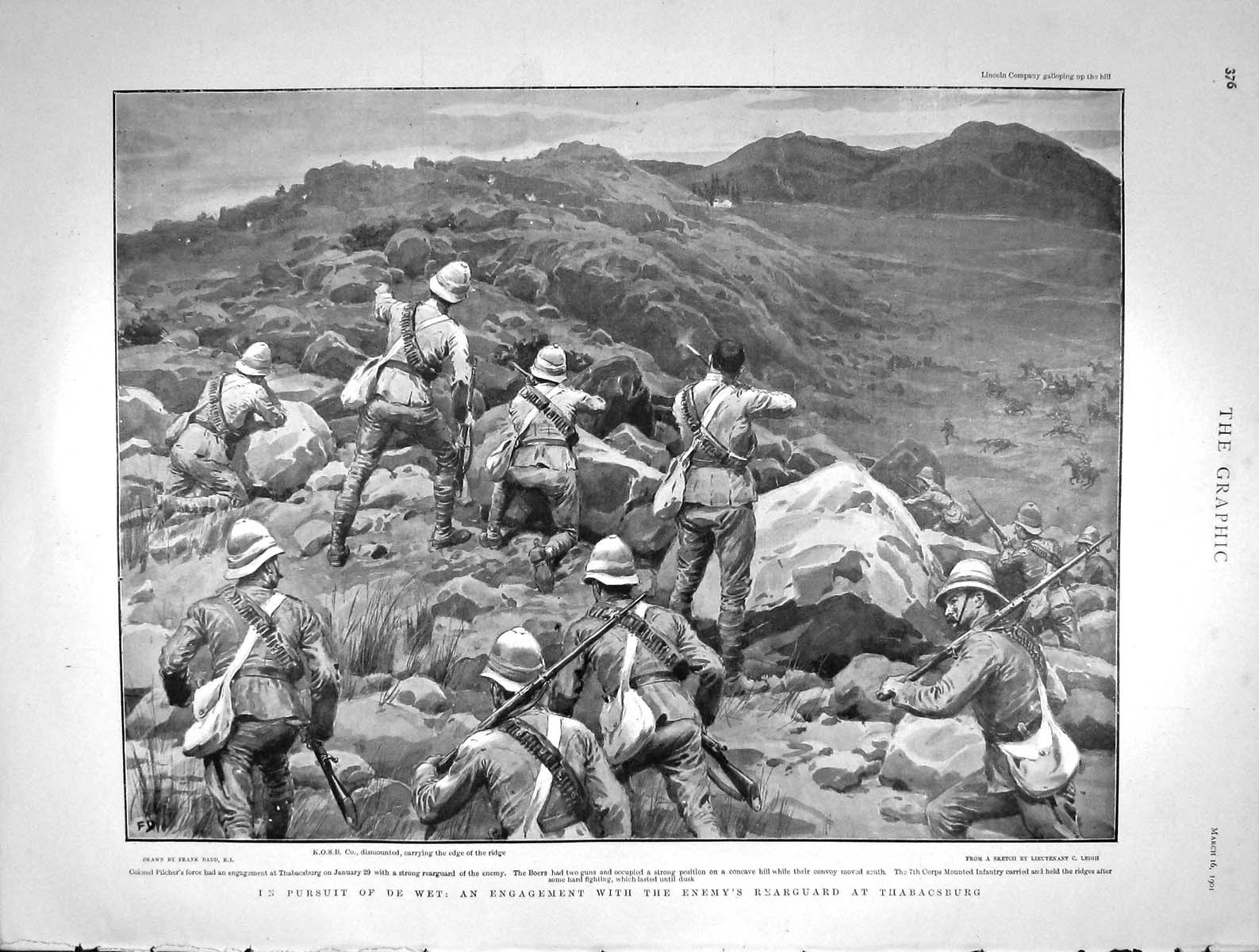 Original Old Antique Print 1901 De Wet Pilcher Thabacsburg Boers Africa Tolstoi