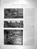 Original Old Antique Print 1901 Windsor Castle Frogmore Gardens Queen Victoria
