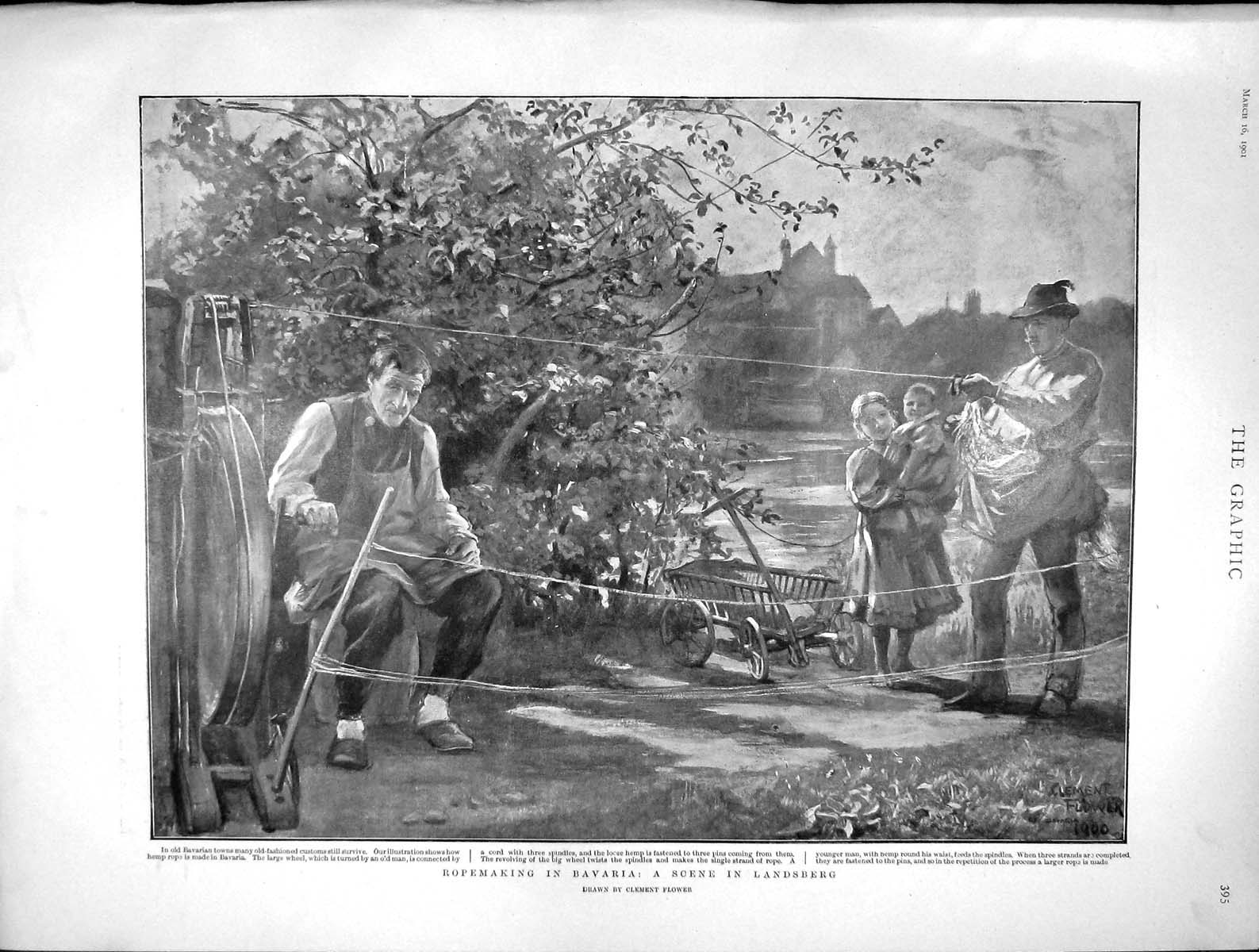 Old Antique Print 1901 Ropemaking Bavaria Landsberg War Africa Hoopstad 20th