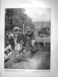 Old Antique Print 1901 Gymkhana Pig-Sticking Horse Sport Queen Amsterdam 20th
