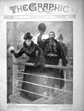 Original Old Antique Print 1901 Scene Duke Duchess Cornwall Bridge Ship Ophir