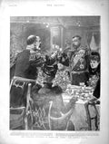 Old Antique Print 1901 Luncheon Ship Ophir Chamberlain Alberta Cornwall 20th