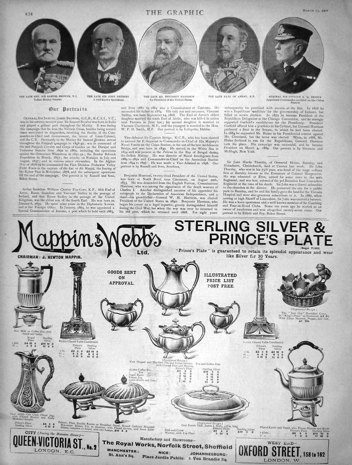 Old Antique Print 1901 Browne Thursby Harrison Arran Bridge Mappin Webb 20th