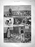 Original Old Antique Print 1901 Royal Buckhounds Dogs Kennels Ascot Orient Ship