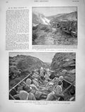 Original Old Antique Print 1901 Invasion Colony Orange River Colony Train Boers