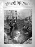 Original Old Antique Print 1901 Duke Cornwall York Bridge Ship Ophir Malta 20th