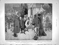Original Old Antique Print 1901 President Loubet Nice Wreath Gambetta Tomb 20th