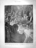 Original Old Antique Print 1901 Duke Cornwall Banquet Ophir Ship Suez Kitchener