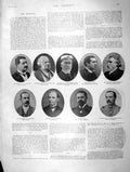 Original Old Antique Print 1901 Men Tanner Stubbs Lang Corbett Browning Erskine