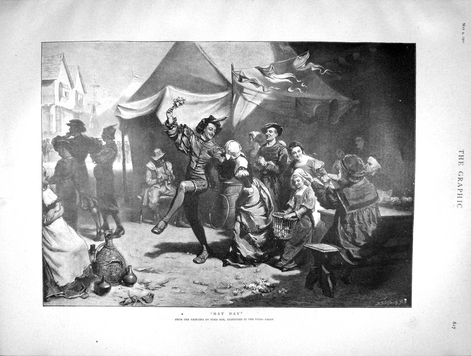 Old Antique Print 1901 May Day Celebrations Rear-Admiral Wilson Ships War 20th